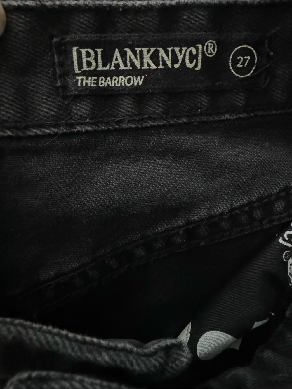 Blank NYC Black Frayed Hem Western-Accent Denim Shorts - Picture 4 of 4
